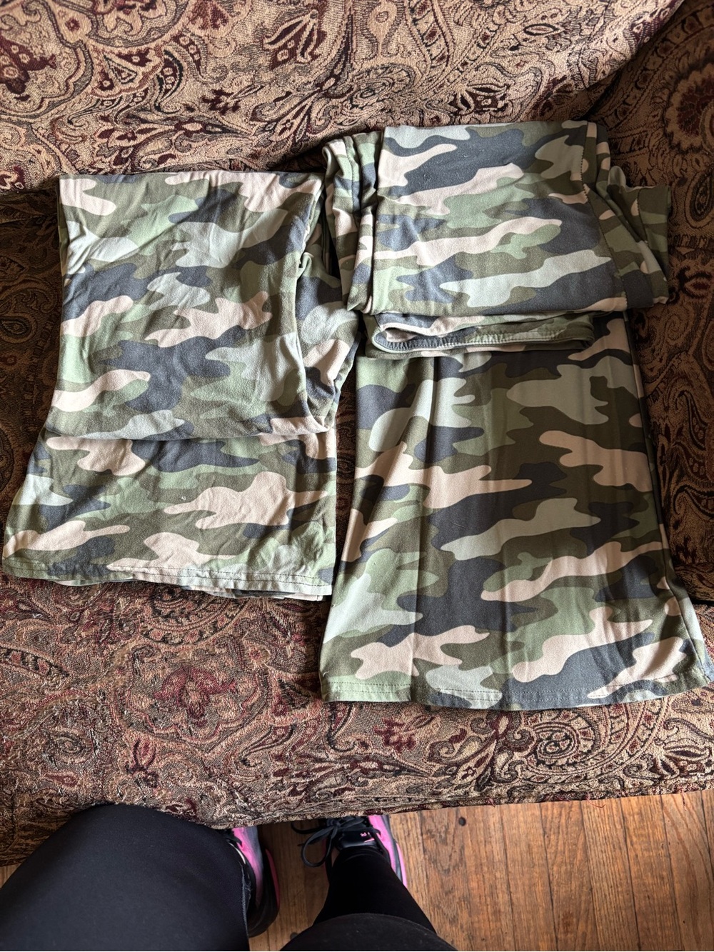 No Boundaries Camo Womans Athletic Flare leggings - Olive, Khaki, Black